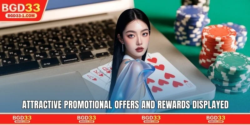Attractive promotional offers and rewards displayed