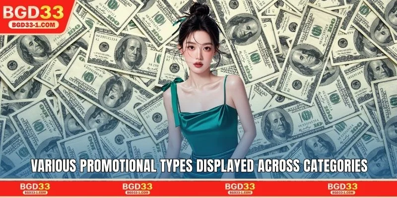 Various promotional types displayed across categories